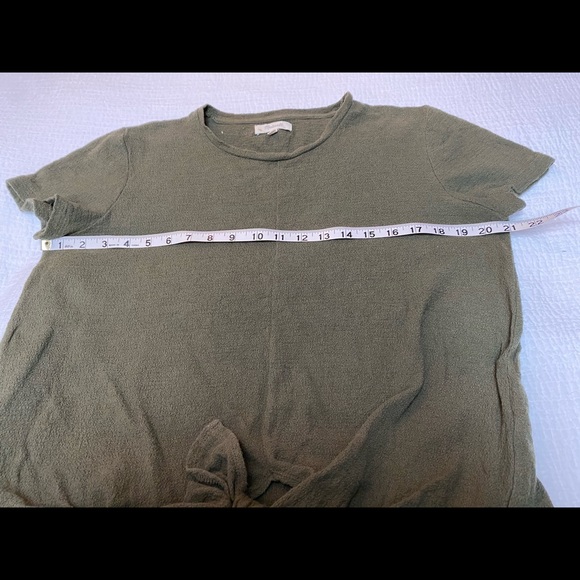 Madewell Modern Tie Front Army Green Tee Medium - Picture 8 of 11